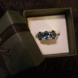 aquamarine sterling silver ring size 6